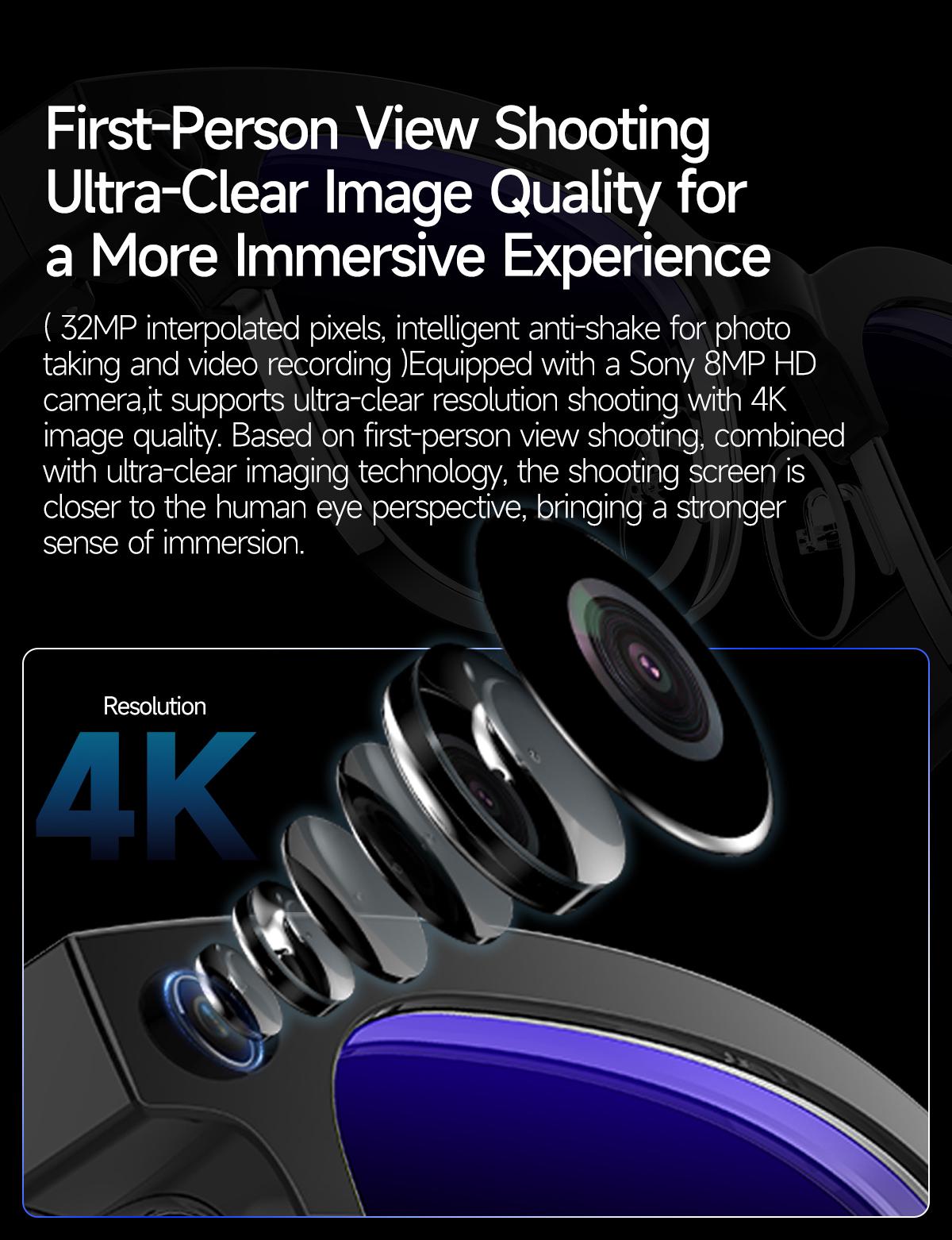 2026New 4K Ultra HD Color Change BT Call Smart Glasses AI Chat Music Player 800W Pixel Camera 1080P Video  AI Sports Glasses Men - gallery