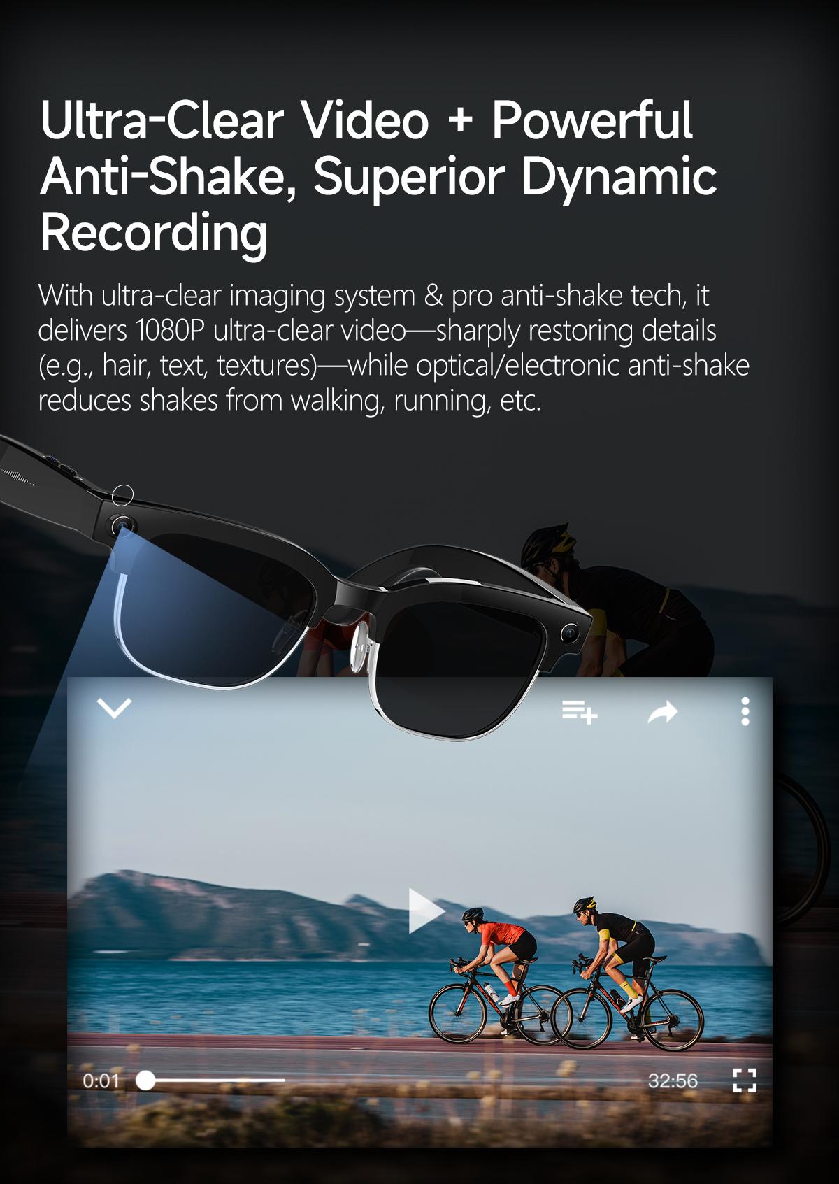 2026New 4K Ultra HD Color Change BT Call Smart Glasses AI Chat Music Player 800W Pixel Camera 1080P Video  AI Sports Glasses Men - gallery