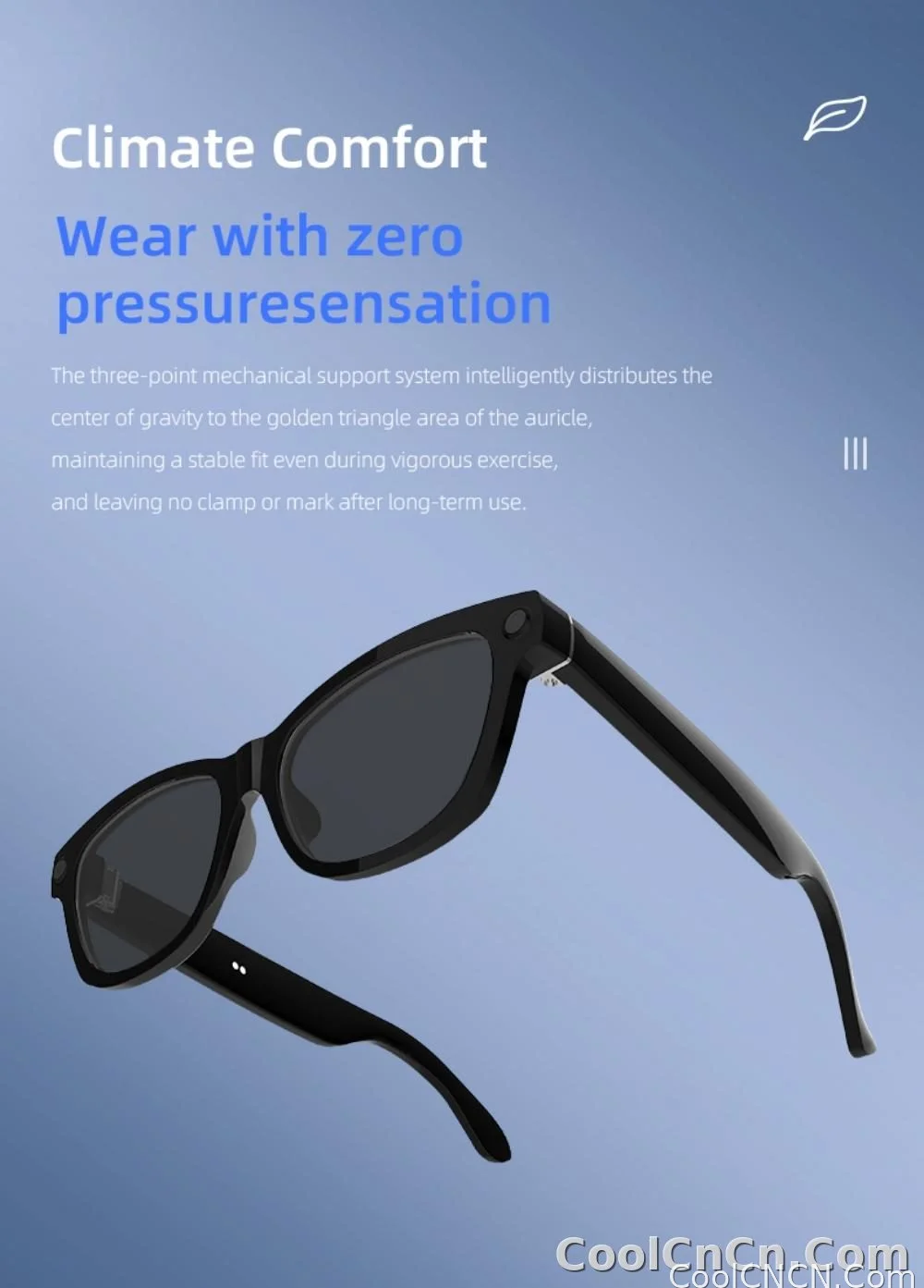 V03 Smart Glasses Camera Control Bluetooth Call Music Control Open Listening Design Polarized Lenses Smart Sunglasses - detail