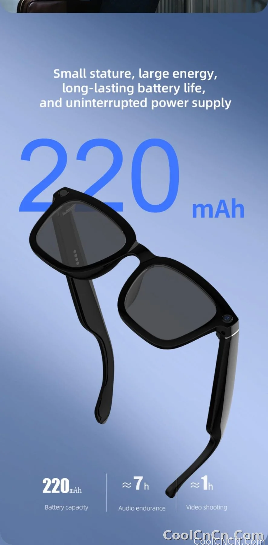 V03 Smart Glasses Camera Control Bluetooth Call Music Control Open Listening Design Polarized Lenses Smart Sunglasses - detail