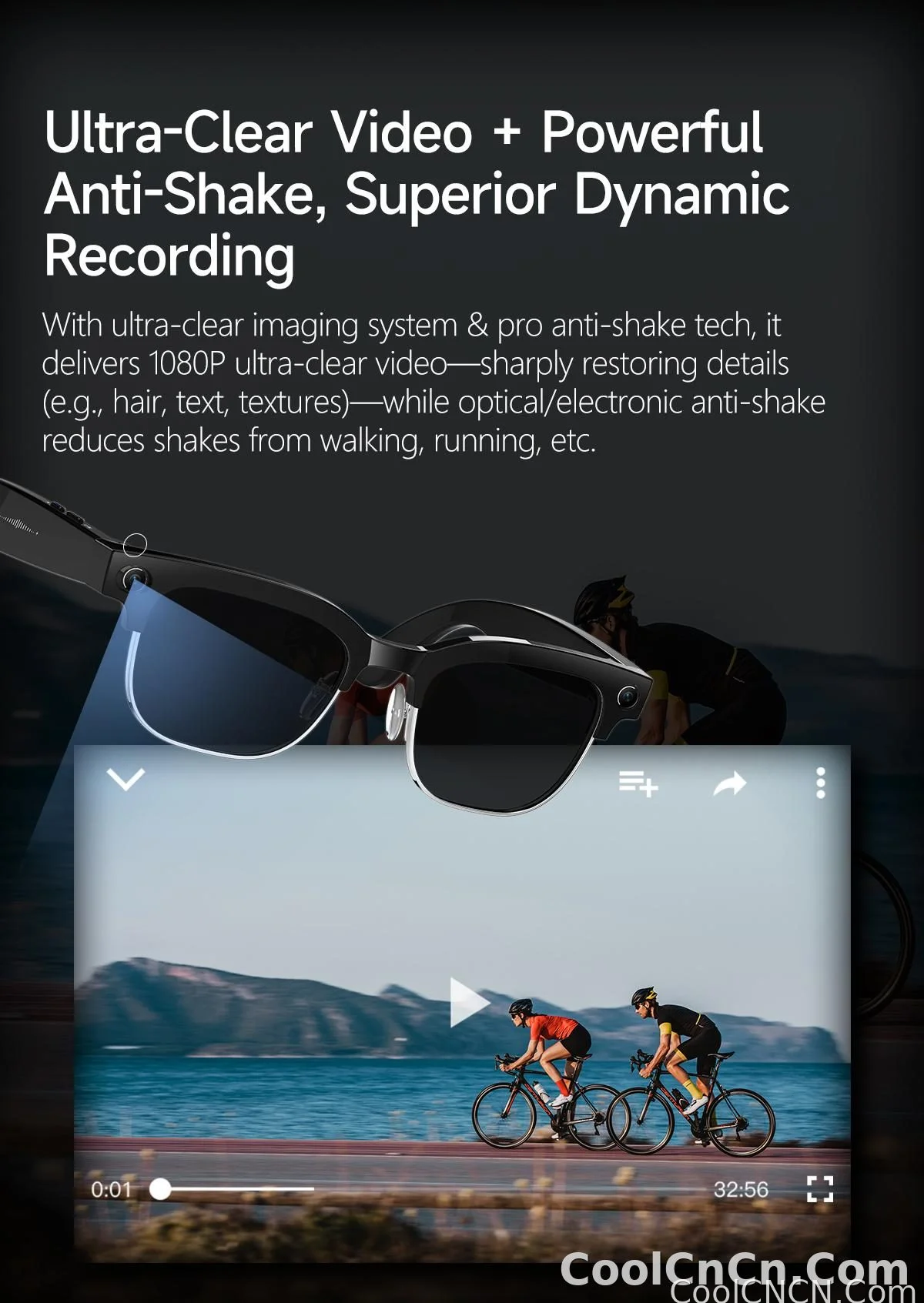 2026New AI Smart Glasses 800W Pixel Camera Various Language Translation Video Music BT Call Business 4K Color Change Glasses Men - detail