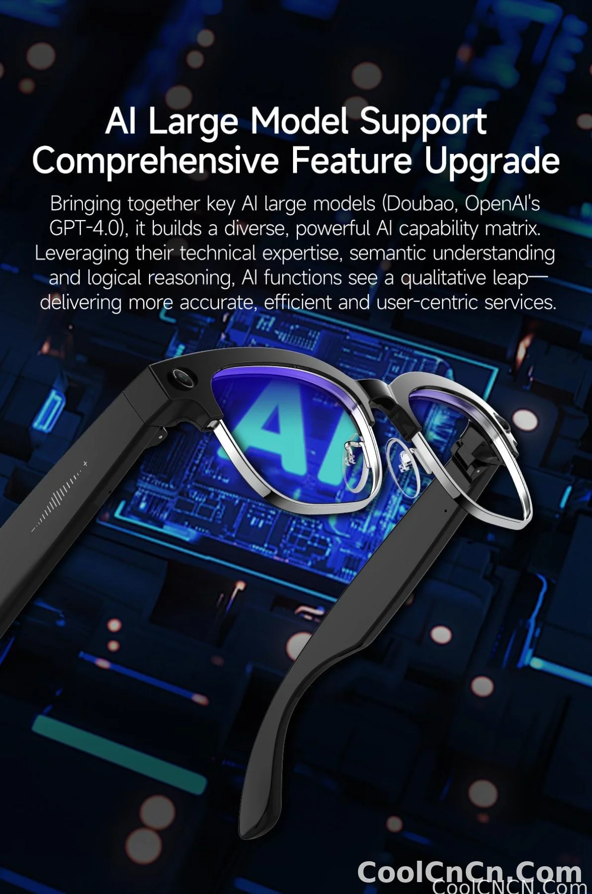 2026New AI Smart Glasses 800W Pixel Camera Various Language Translation Video Music BT Call Business 4K Color Change Glasses Men - detail