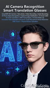 2026New AI Smart Glasses 800W Pixel Camera Various Language Translation Video Music BT Call Business 4K Color Change Glasses Men - view 8