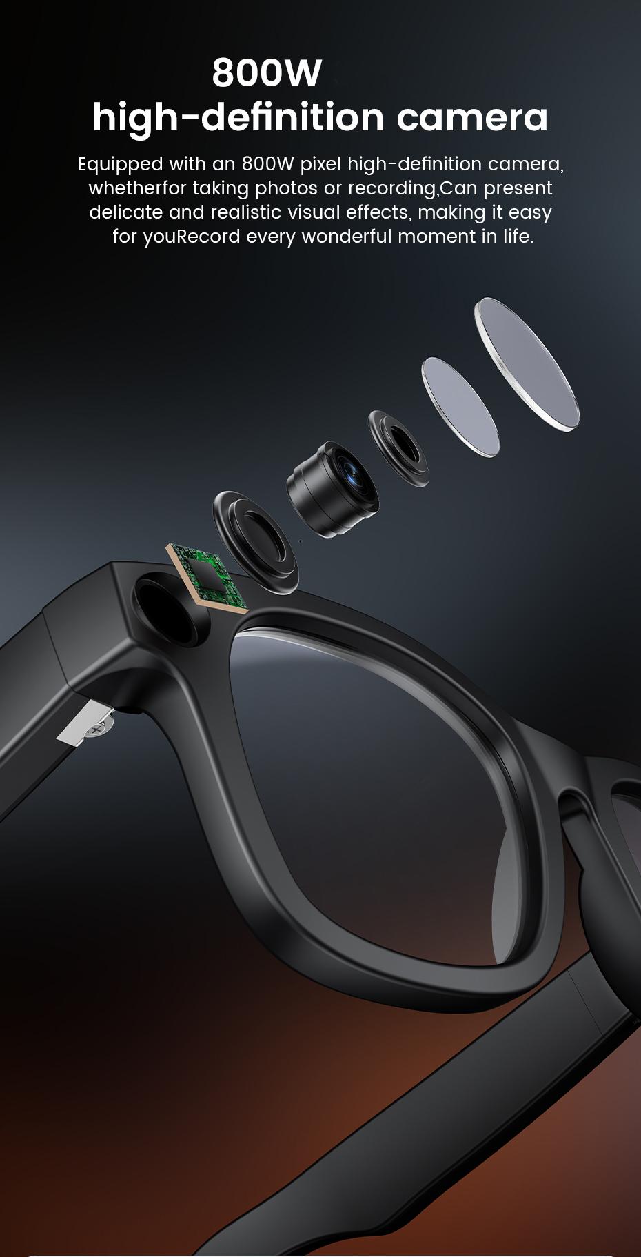 2026 New AI SmartGlasses 800W Camera Touch-sensitive AI Translation 320mah AI Photo Recognition 32 GB Storage Smart Sunglasses - gallery