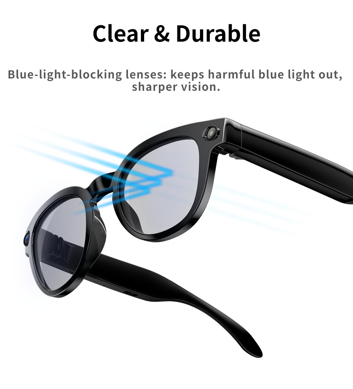 AI Smart Glasses 8MP HD Camera Video Recording AI Translation Voice Assistant TR90 Ultralight Bluetooth Call Music Smart Eyewear - gallery