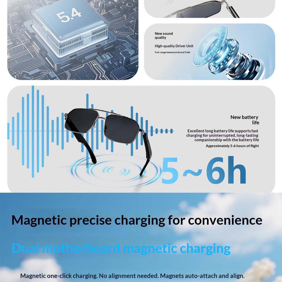 Smart Glasses Real Time Translation Wireless Bluetooth Touch Call Sports For Men Music Smart Glasses With Translator - gallery