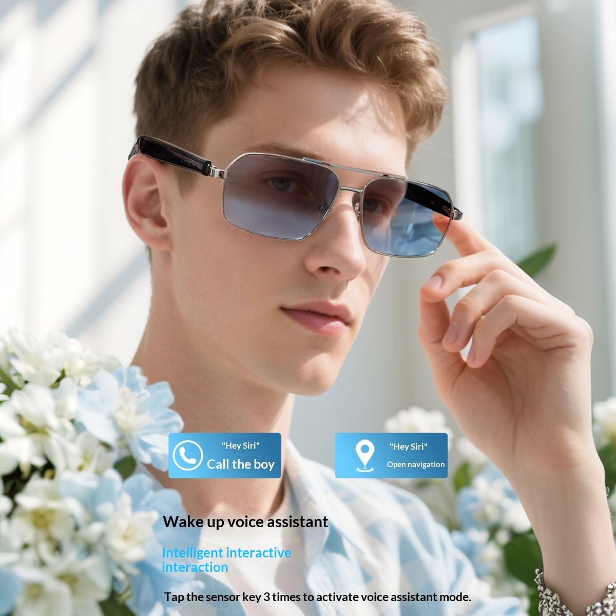 Smart Glasses Real Time Translation Wireless Bluetooth Touch Call Sports For Men Music Smart Glasses With Translator - gallery