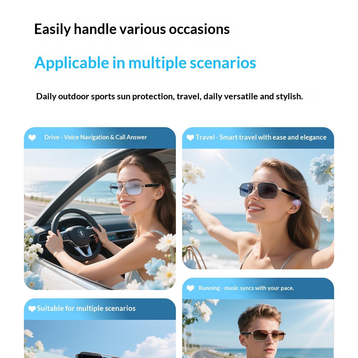 Smart Glasses Real Time Translation Wireless Bluetooth Touch Call Sports For Men Music Smart Glasses With Translator - gallery