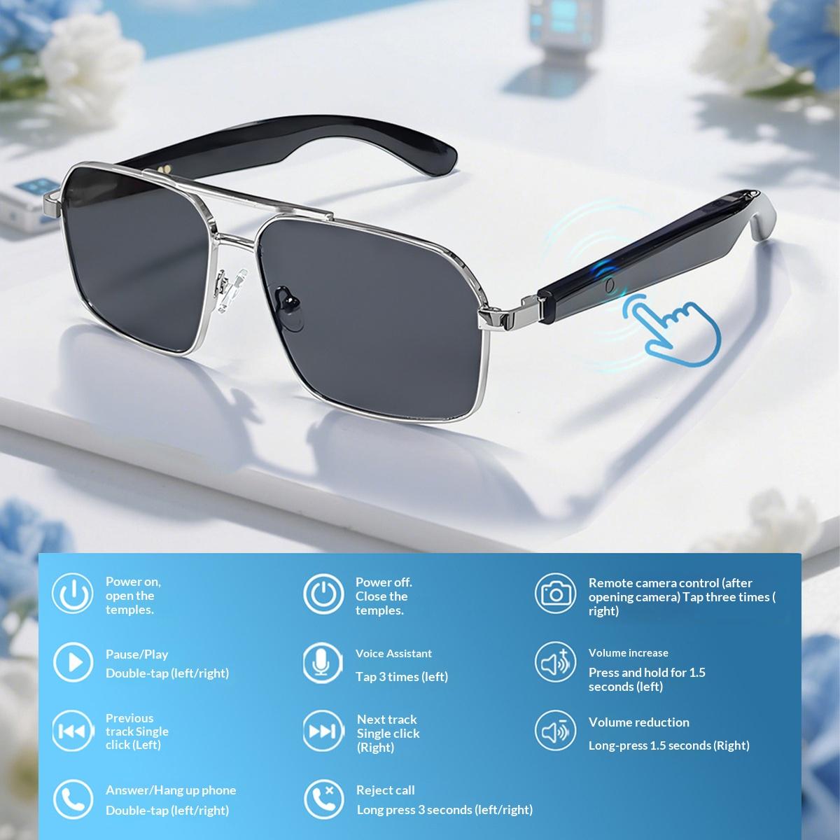 Smart Glasses Real Time Translation Wireless Bluetooth Touch Call Sports For Men Music Smart Glasses With Translator - gallery
