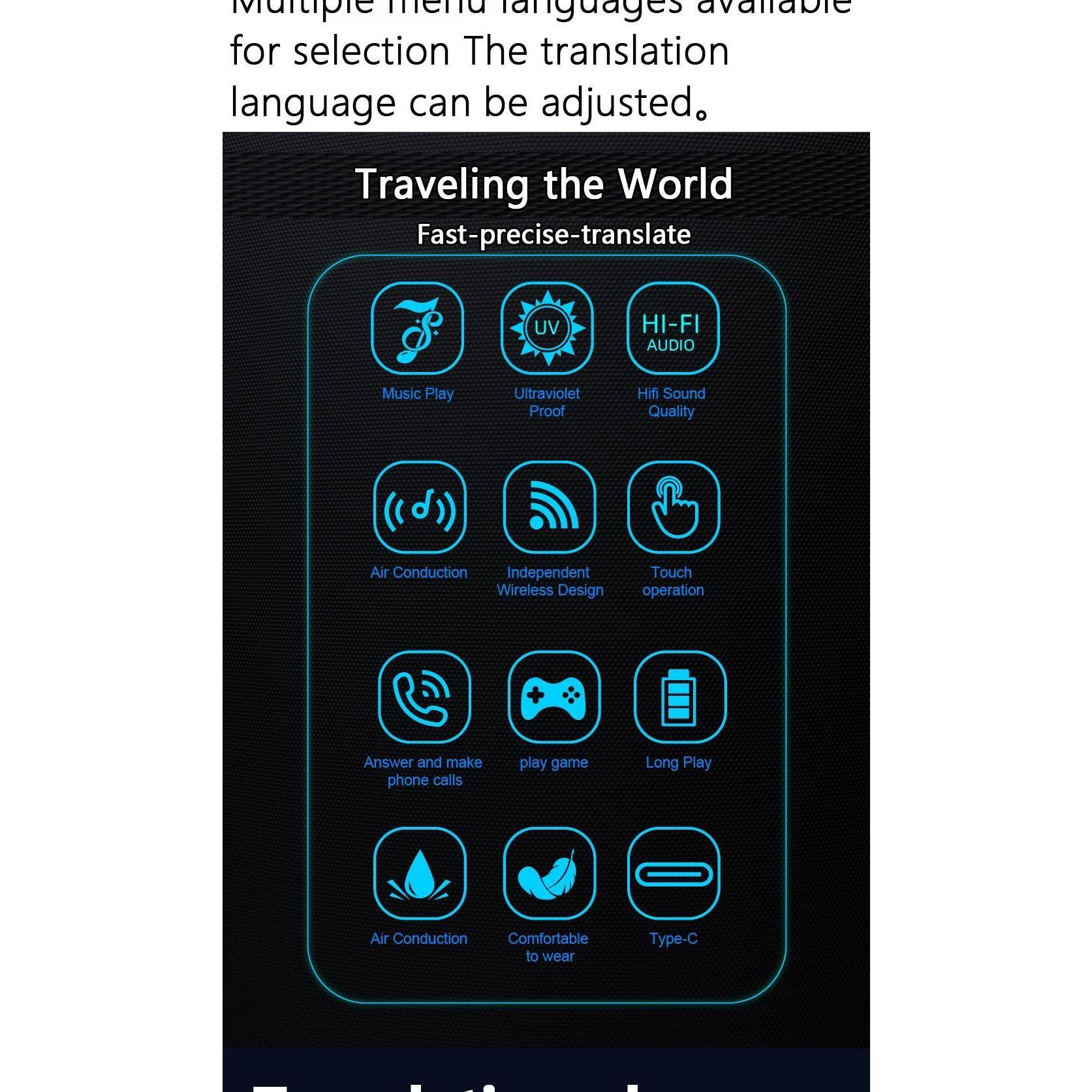 Smart Glasses SG20 Pro AI Intelligent Driver Sunglasses Touch Earphone with 144 Languages Online Translation for Men Women - gallery
