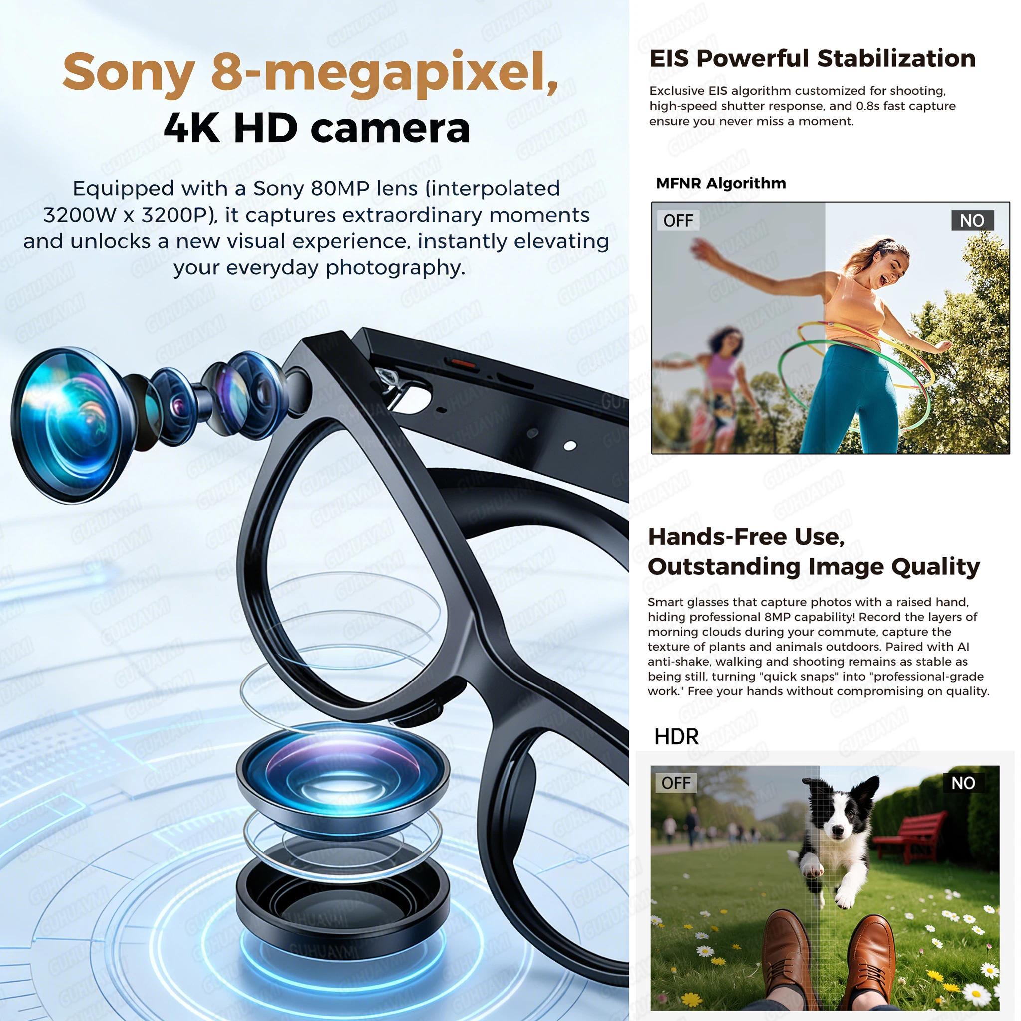 2026 AI Smart Glasses M02 Ultra 1080P HD Camera ChatGPT 3600mAh Charging 800W Camera 32GB Translation Music POV Video Sunglasse - gallery