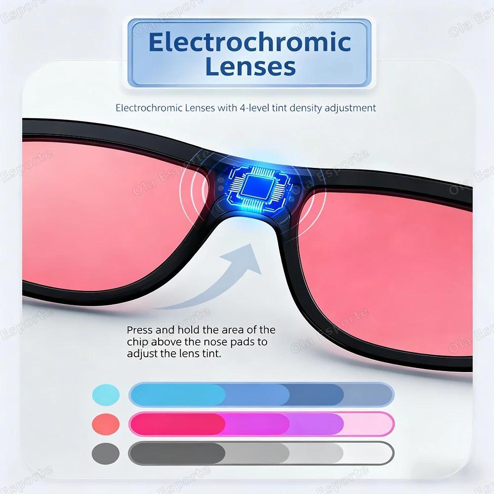 2026 Smart Audio Glasses Touch Control Color Changing Lens Dual Microphone Noise Reduction AI translation Bluetooth Sunglasses - gallery
