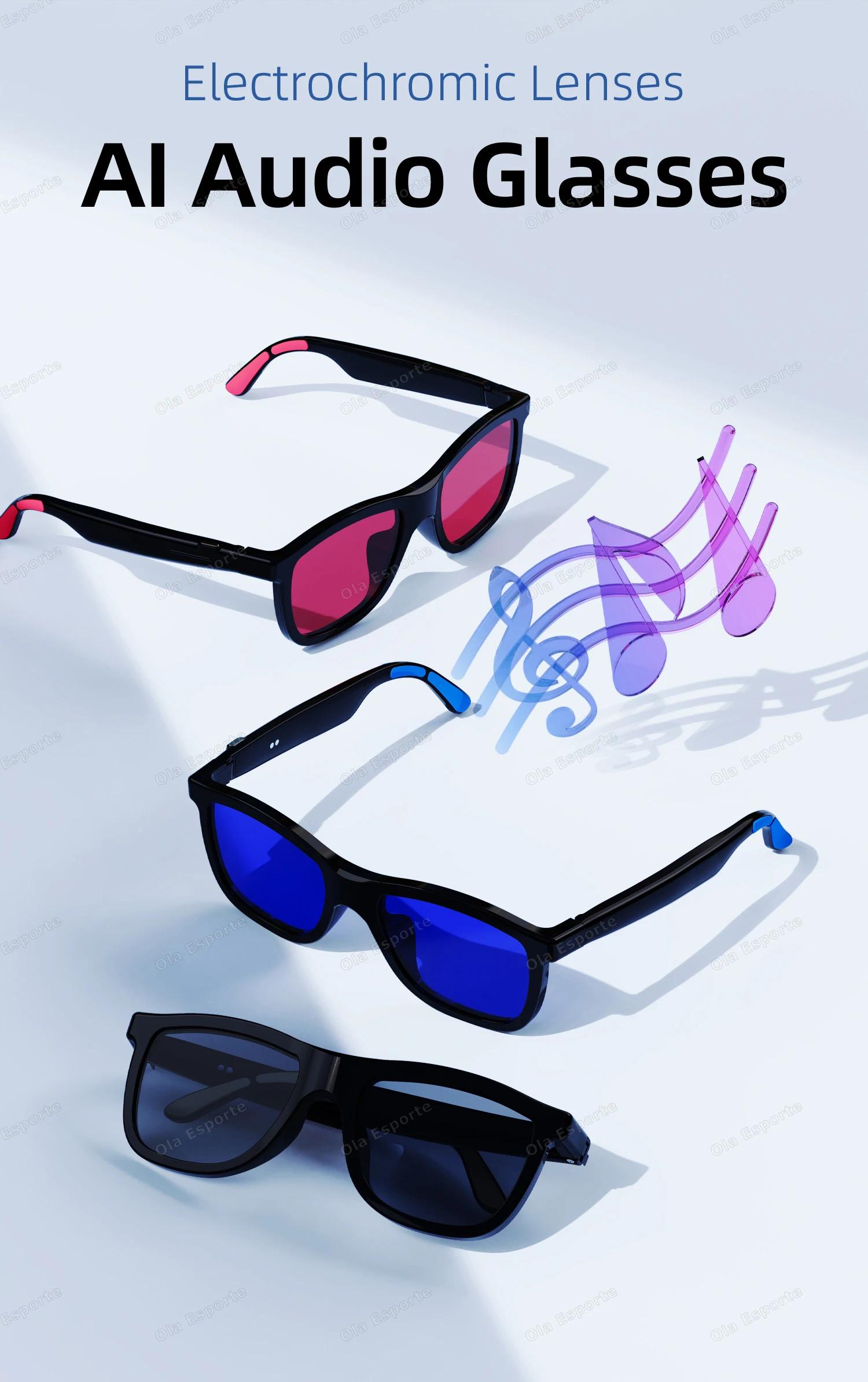 2026 Smart Audio Glasses Touch Control Color Changing Lens Dual Microphone Noise Reduction AI translation Bluetooth Sunglasses - gallery