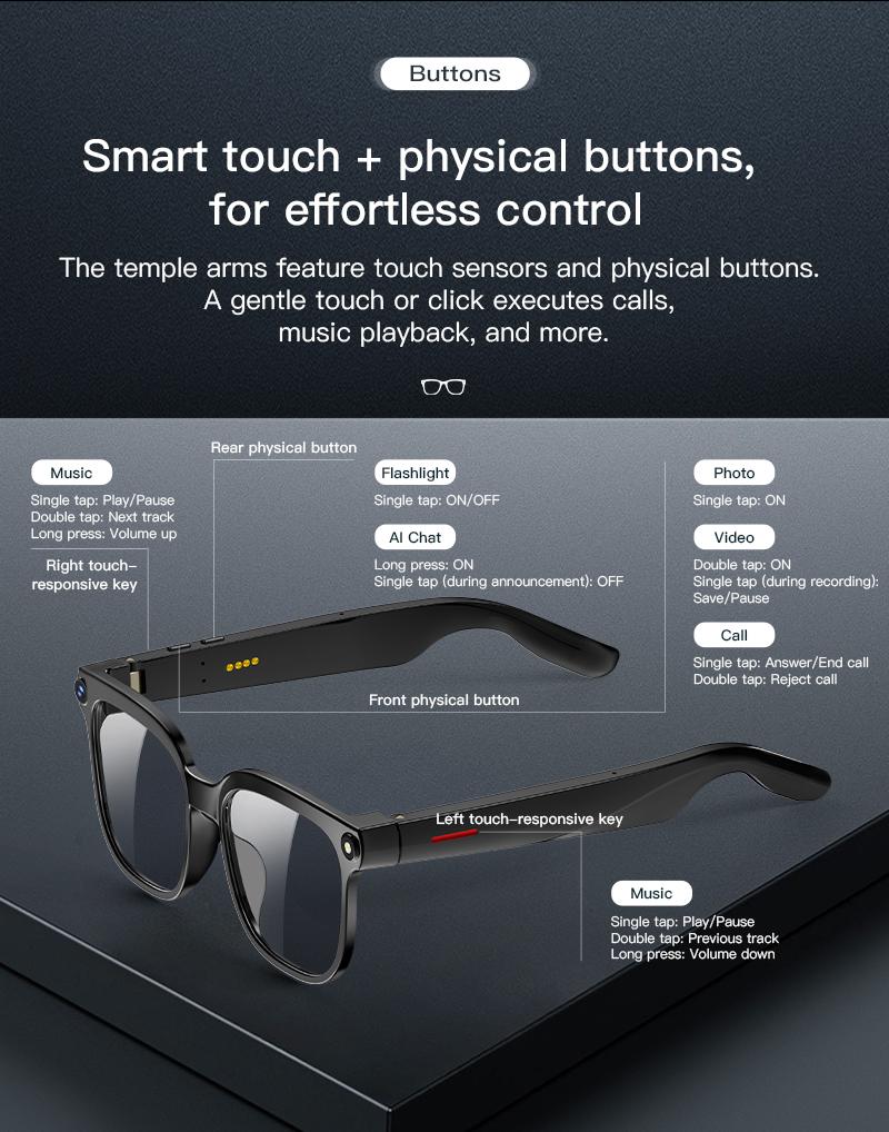 2026 New Smart Glasses Men 4K 8MP HD Camera Video Recording Language Translation ChatGPT WIFI Bluetooth Call Audio Glasses Women - gallery