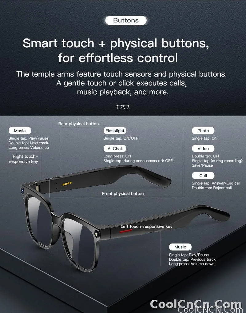 2026 New Smart Glasses Men 4K 8MP HD Camera Video Recording Language Translation ChatGPT WIFI Bluetooth Call Audio Glasses Women - detail