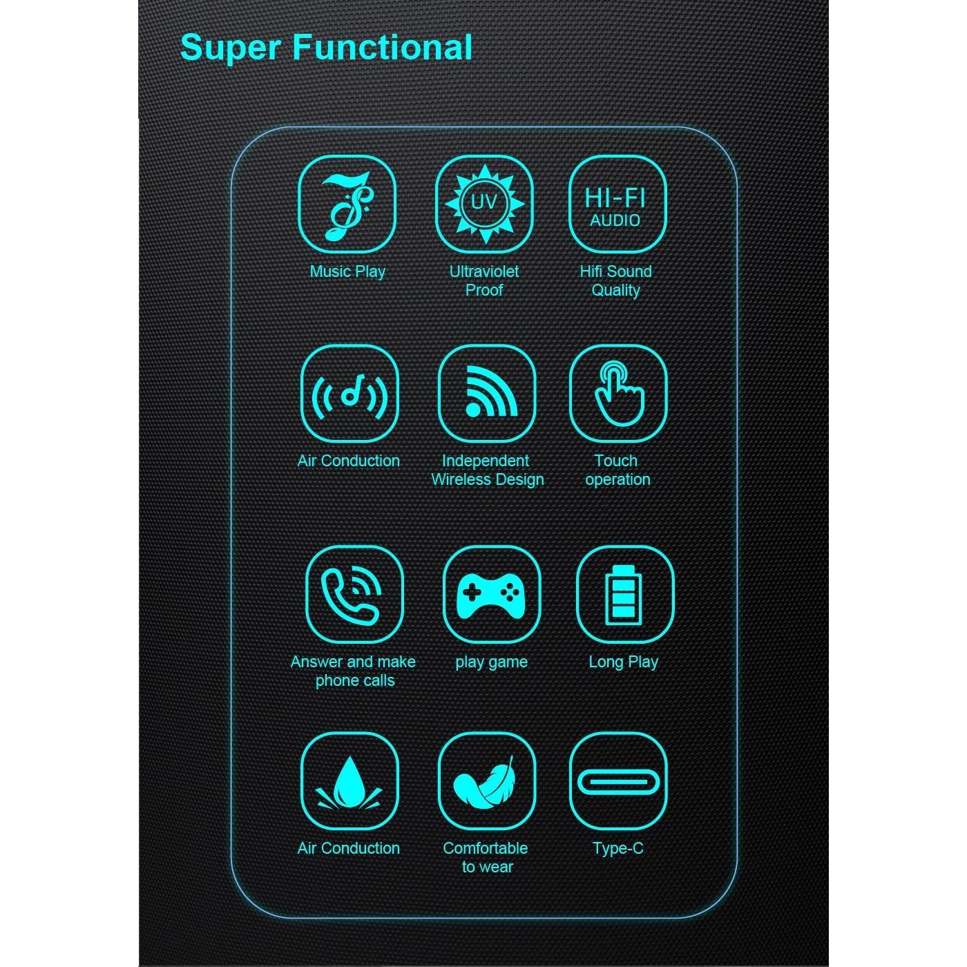 SG-20 Pro TWS 2-in-1 Smart Bluetooth Glasses - Convertible Sunglasses & Clear Lenses, Wireless Audio, Touch Control - gallery