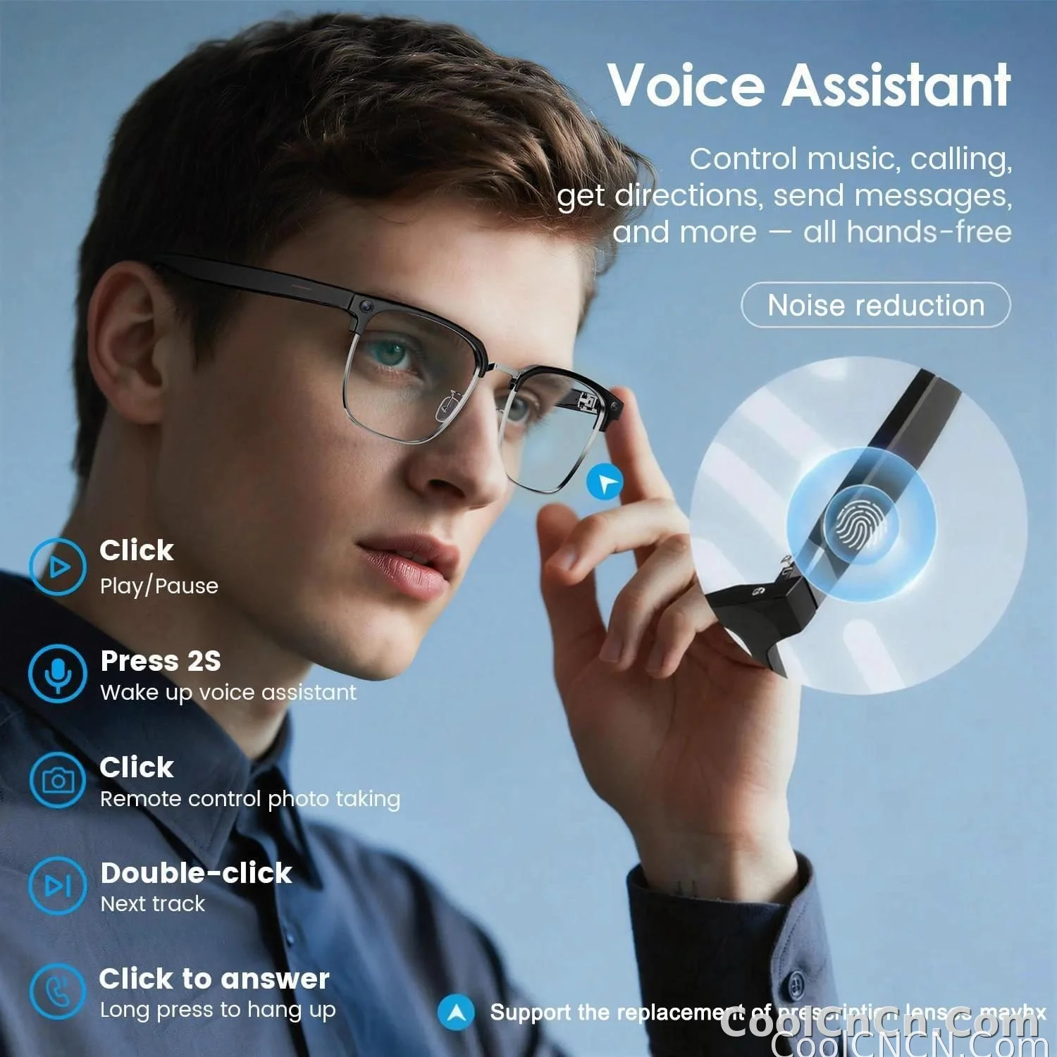 2026 New 800W Pixel Camera Smart AI Glasses Anti-shake Video Record ChatGP WIFI Translation Call Waterproof 32GB Sunglasses Men - detail