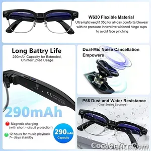 2026 New 800W Pixel Camera Smart AI Glasses Anti-shake Video Record ChatGP WIFI Translation Call Waterproof 32GB Sunglasses Men - view 4