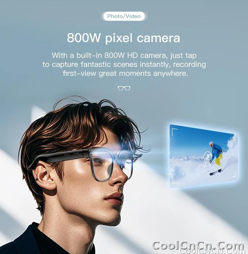 2026 Smart AI Glasses Men New 4K HD 800W pixel Camera 32GB Memory 120+ Translation ChatGPT Music Shoot Photos &Video Sunglasses - detail