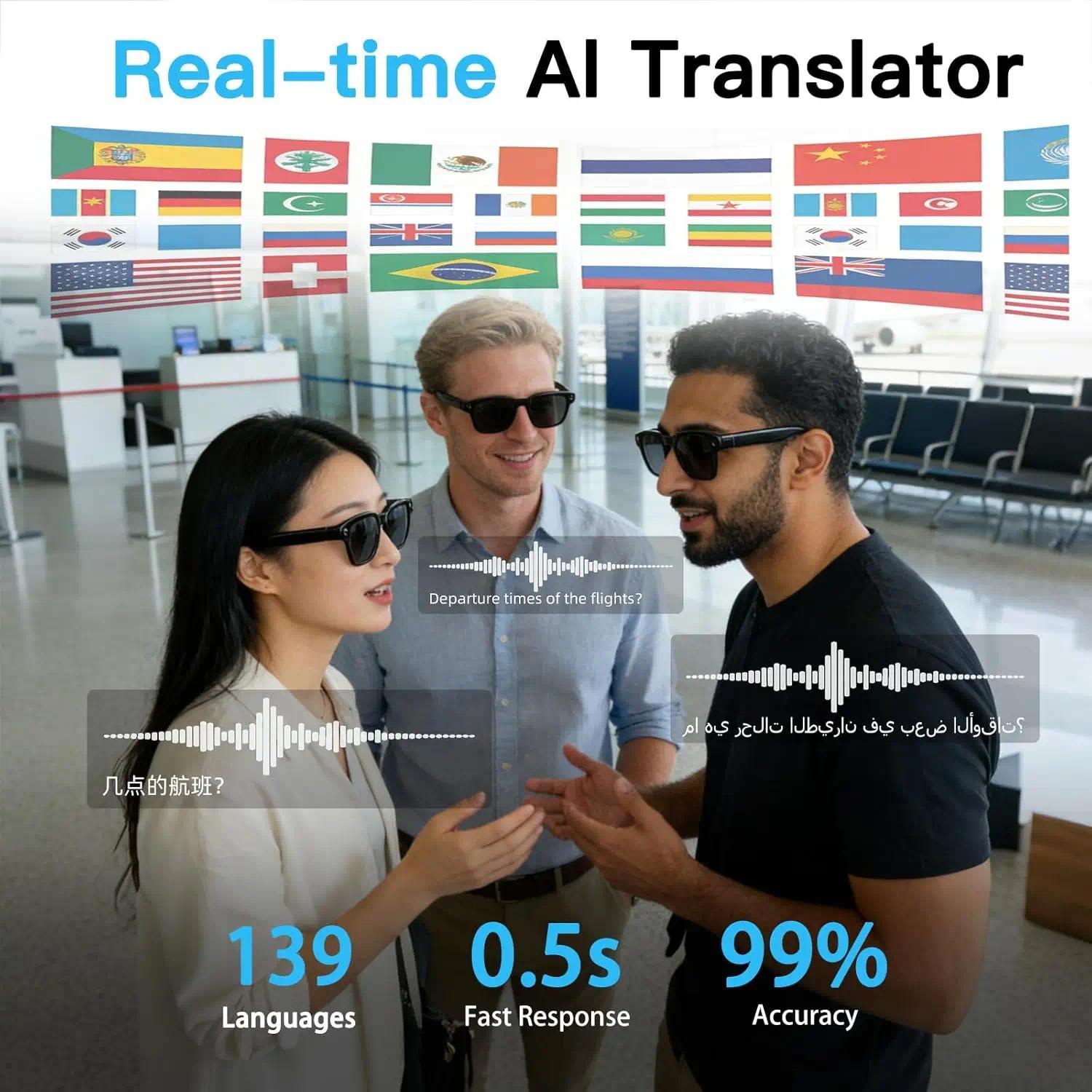 2026New POVSmart Glasses with 800W 4K HD Camera Wireless Audio Sunglasses Men Photos&Video AI Translation ChatGPT Glasses Women - gallery