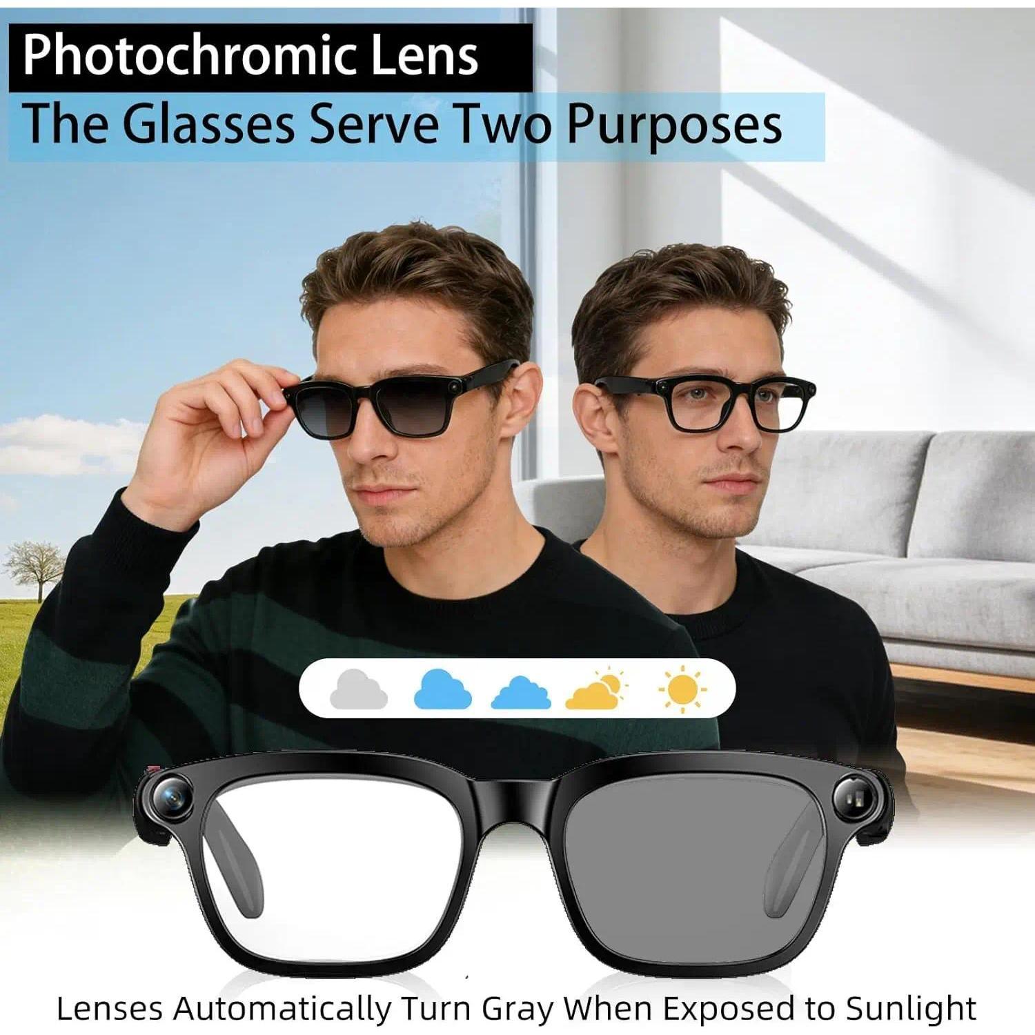 2026New POVSmart Glasses with 800W 4K HD Camera Wireless Audio Sunglasses Men Photos&Video AI Translation ChatGPT Glasses Women - gallery