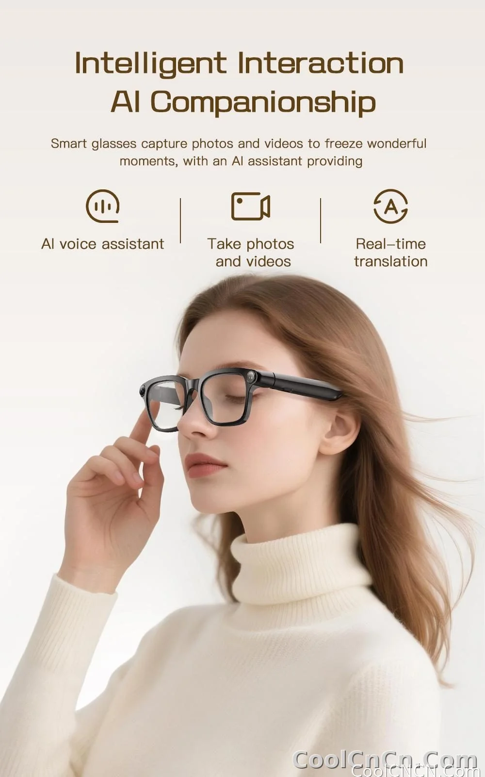2026New POVSmart Glasses with 800W 4K HD Camera Wireless Audio Sunglasses Men Photos&Video AI Translation ChatGPT Glasses Women - detail