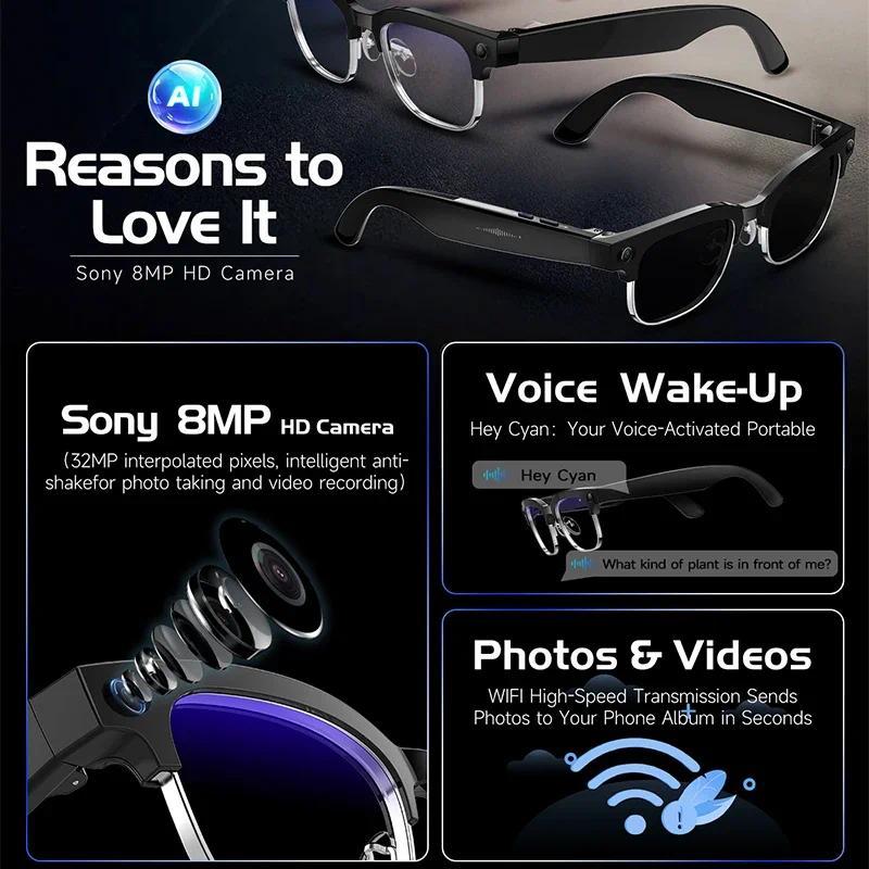 Smart Glasses 800W Camera 2026New Technologies Video Recording AI Photo Recognition Bluetooth Calls Voice Translation Sunglasses - gallery