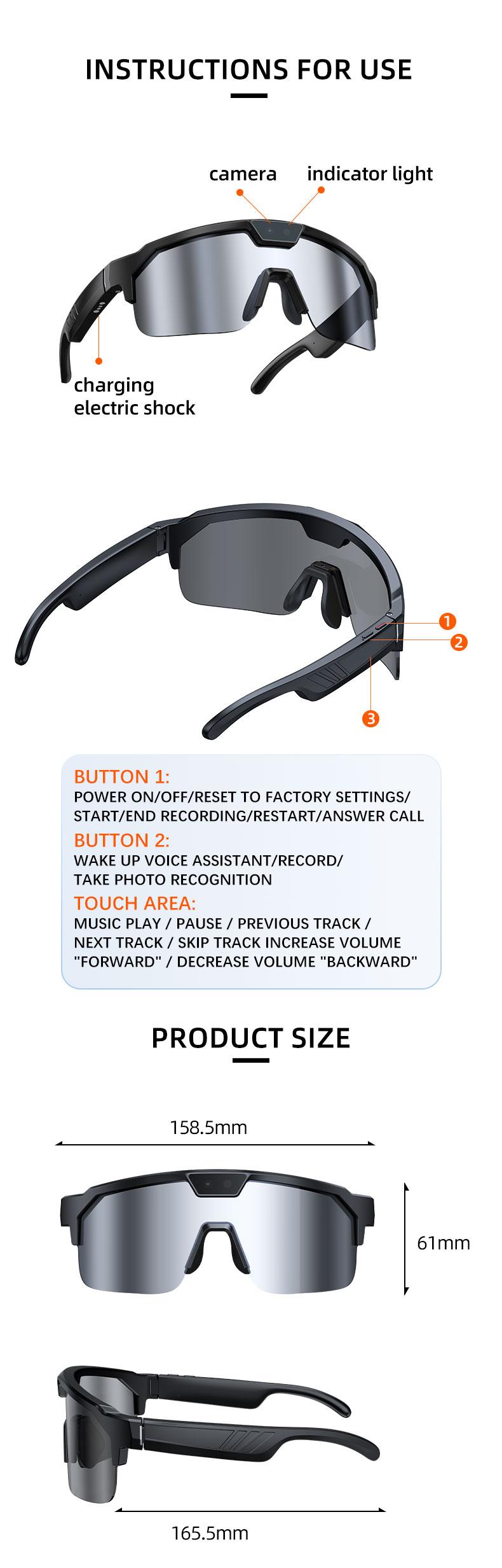 2026 New AI Sport Cycling Smart Glasses 80MP Camera 1200P HD Video Bluetooth 5.3WiFi Open Ear Riding Speaker Real-Time Translate - gallery