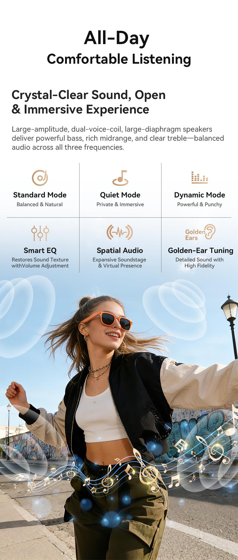 AI Smart Audio image Glasses, 3600mAh Charging Case, Hands-Free Call, Open-Ear Headphones, for Driving, Running, Daily Use - gallery