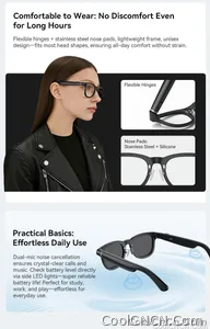 AI Smart Audio image Glasses, 3600mAh Charging Case, Hands-Free Call, Open-Ear Headphones, for Driving, Running, Daily Use - view 10