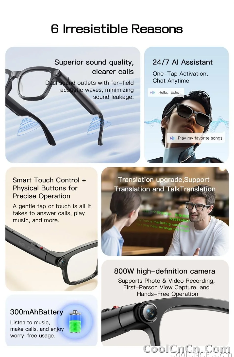 2026 New AI Smart Sunglasses 8MP HD Camera Glasses 1080P Video Recording Translation Call Waterproof Bluetooth Eyewear Men Women - detail
