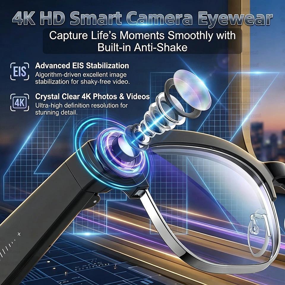 AI Smart Glasses Translation 800W Pixel Camera Video Music Player Call Business 8K Sunglasses Glasses Men For Travel Work 2026 - gallery