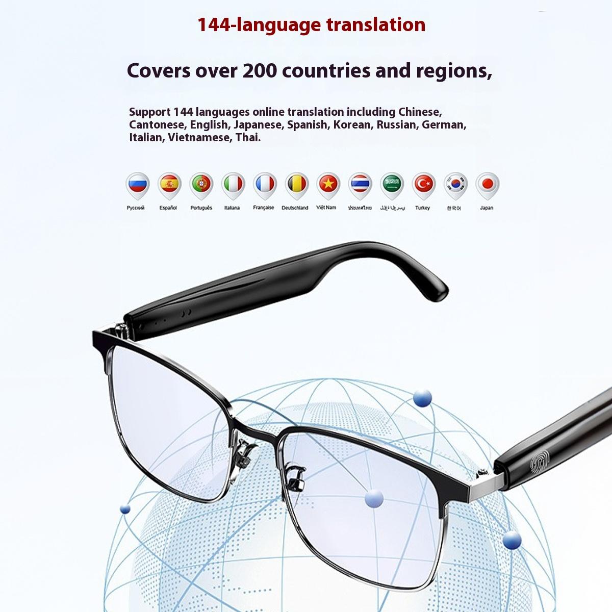 AI Glasses For Men languages Real Time Translation Wireless Bluetooth Touch Call Meeting Sports Music Smart Glasses - gallery