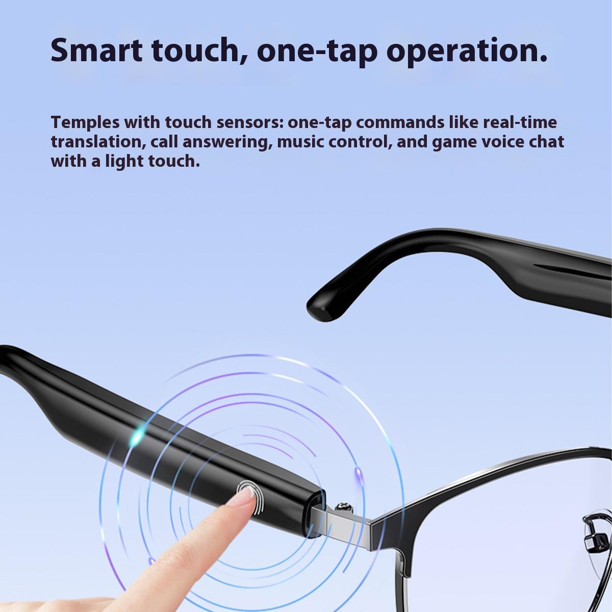 AI Glasses For Men languages Real Time Translation Wireless Bluetooth Touch Call Meeting Sports Music Smart Glasses - gallery