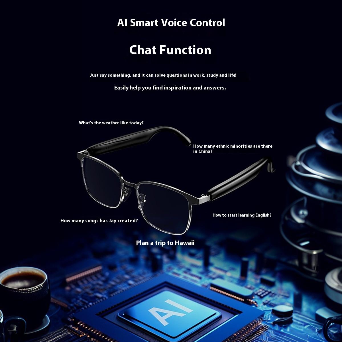 AI Glasses For Men languages Real Time Translation Wireless Bluetooth Touch Call Meeting Sports Music Smart Glasses - gallery