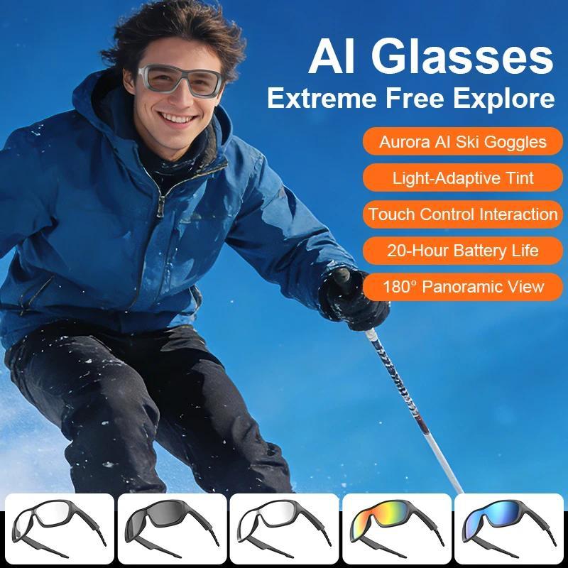 AI Smart Glasses Voice Translation Audio Sunglasses Outdoor UV Protection Ski Goggles Listen to Music Make Calls 2026 New - gallery