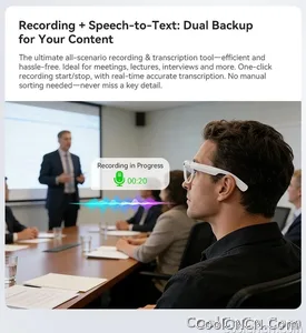 2026 Ultra AI Smart Glasses 1200P Camera ChatGPT Voice Assistant 32GB Storage Real-time Translation Bluetooth Music Sunglasses - view 13