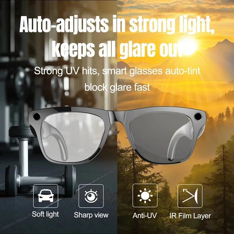 6K HD AI Camera Glasses 800MP Photochromic Multifunctional Smart Glasses Bluetooth Calling Photo Chat Music Translation 2026 - gallery