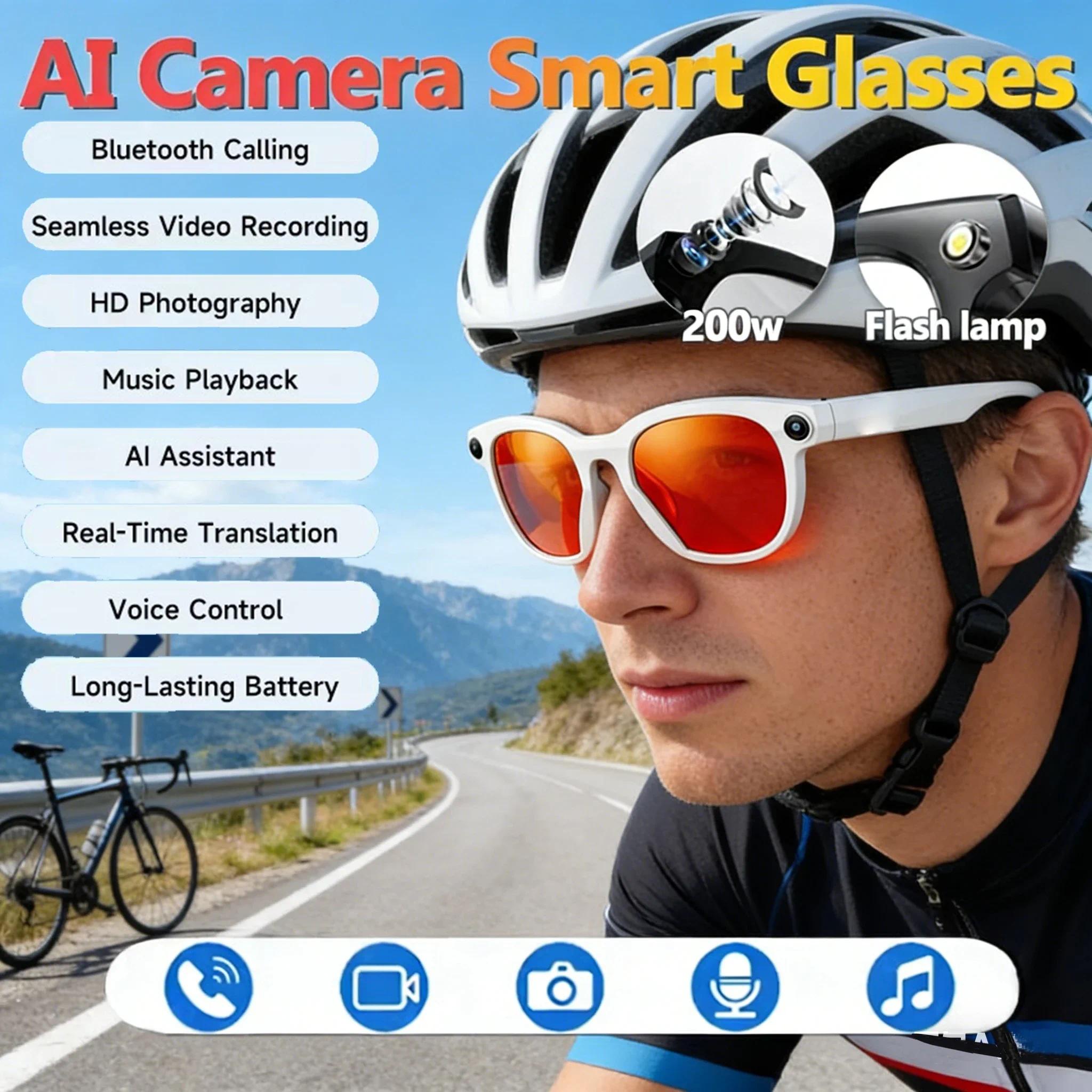 2026 New AI Smart Glasses for Photography And Video Intelligent Interactive Translation Feature Compatible with IOS And Android