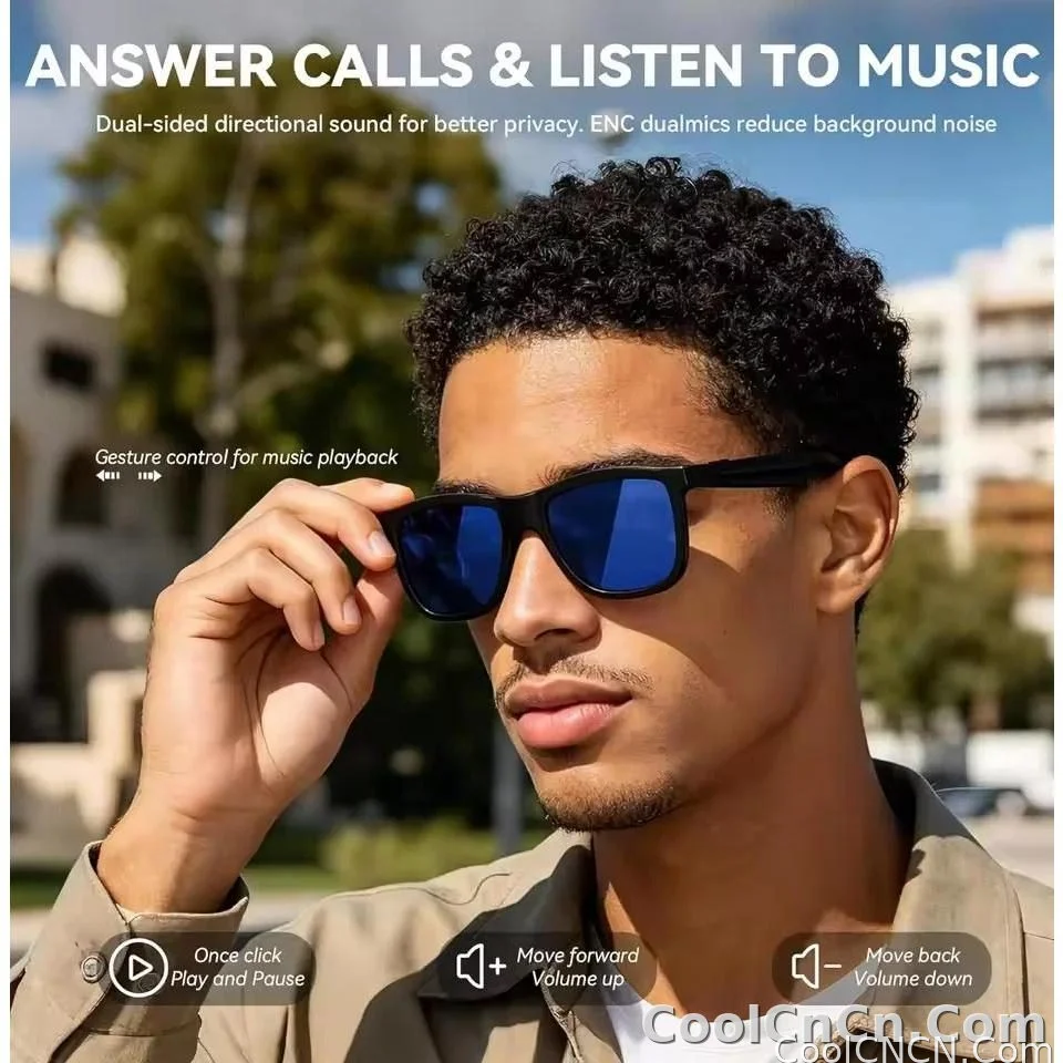 New 2026 Pro Smart Sunglasses Bluetooth AI Voice Assistant Translation HD Audio ENC Dual Mic Touch Color Change IP65 TR90 Frame - detail