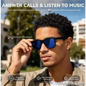 New 2026 Pro Smart Sunglasses Bluetooth AI Voice Assistant Translation HD Audio ENC Dual Mic Touch Color Change IP65 TR90 Frame - view 4