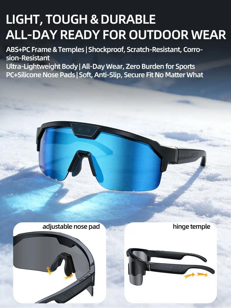 2026 New AI Smart Sports shooting&recording Glasses 800W Camera HD Anti-shake Bicycle Riding Shooting Artifact Windproof Goggles - gallery