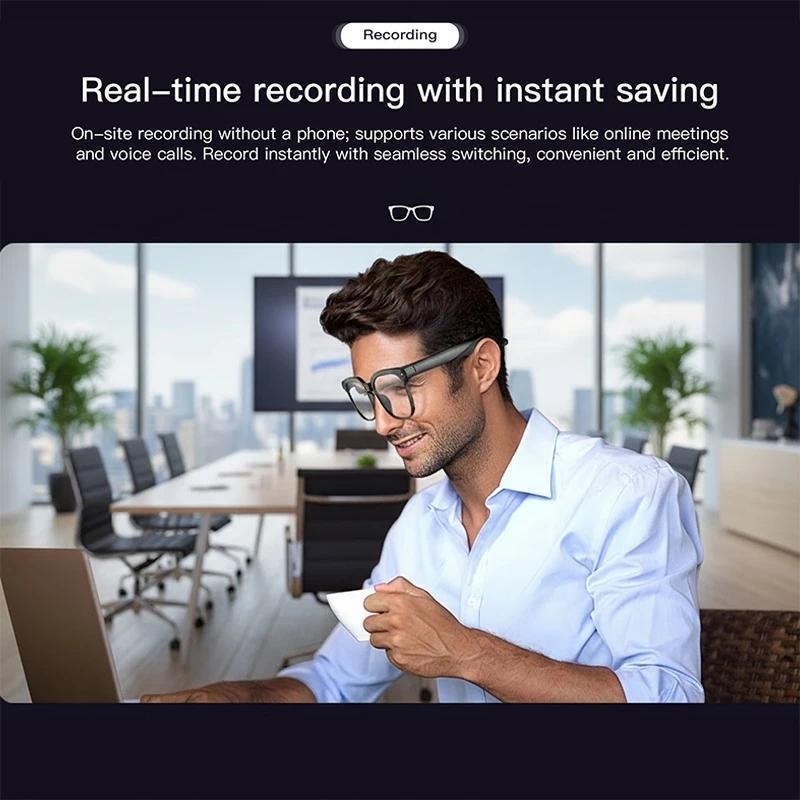 AI Smart Glasses Camera Sunglasses Wireless Bluetooth Touch Call Meeting For Men Real Time Translation Glasses With Camera Music - gallery
