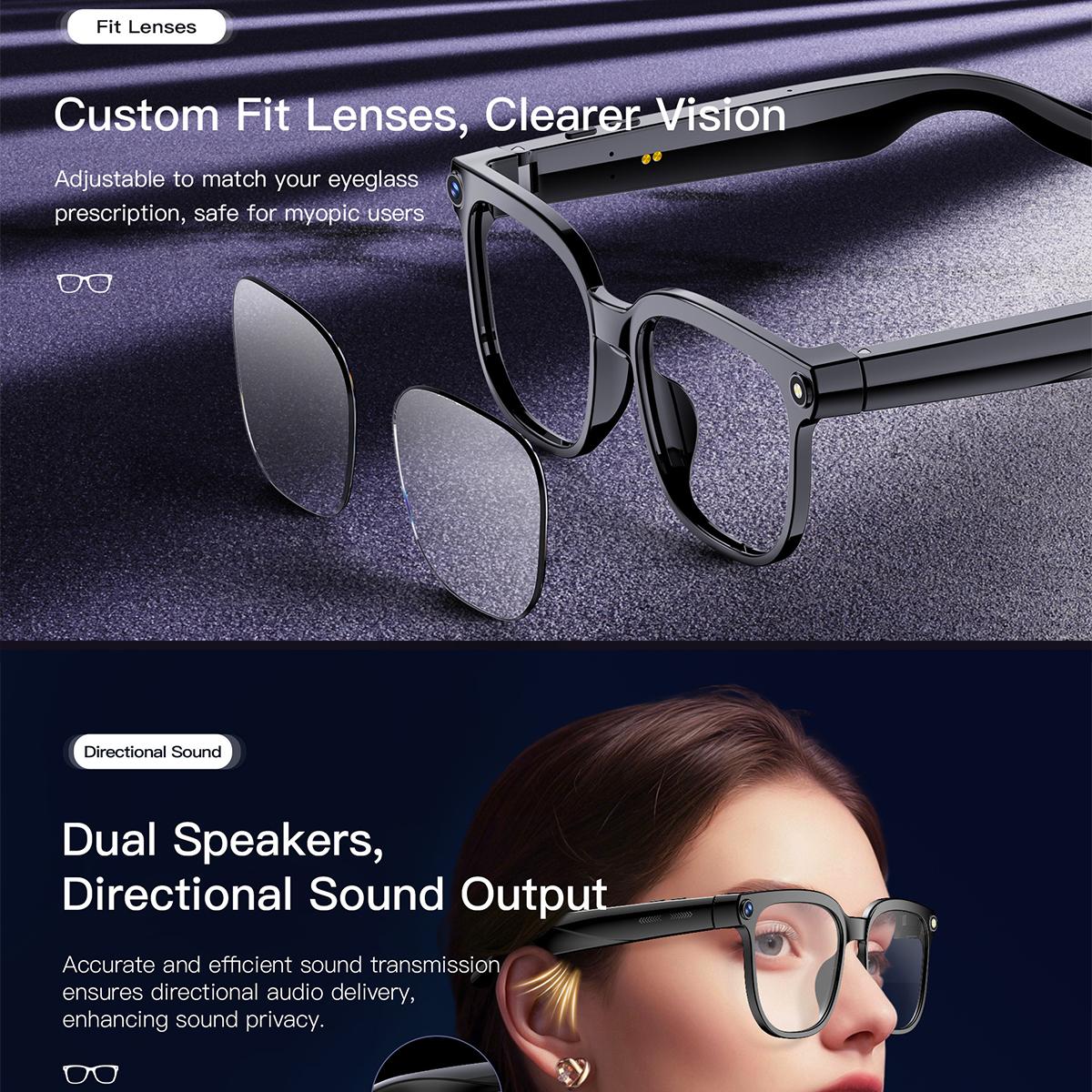 AI Smart Glasses Camera Sunglasses Wireless Bluetooth Touch Call Meeting For Men Real Time Translation Glasses With Camera Music - gallery