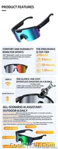 2026 Smart Cycling Glasses Sun Protection Listening to Music Taking Photo and Video AI Translation Voice Assistant Smart Glasses - view 9
