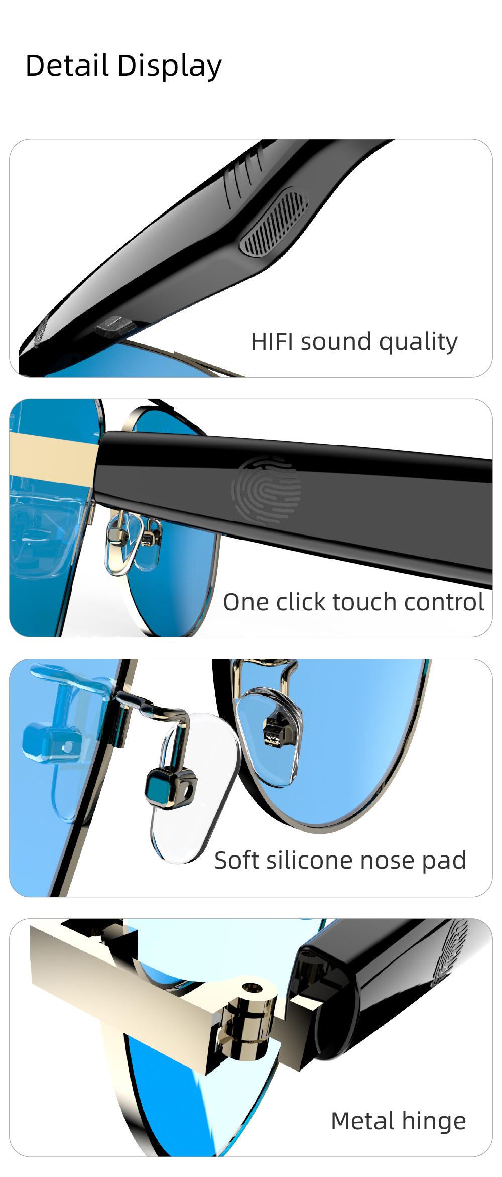 SG13 Smart Eyewear With Immersive Open Ear Audio, Stylish Gradient Frame, Bluetooth 5.4 Wide Compatible With iOS And Android - gallery