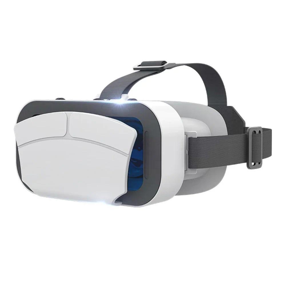 Adjustable VR Headset for Enhanced Mobile Gaming Compatible with For iOS & For Android Smartphones Lightweight Design Device Wearable Virtual White