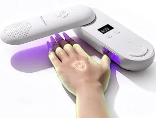 Limited MelodySusie Compact Cordless UV LED Nail Lamp P-PLUS20F for UV Protection | 48W Gel Curing, Innovative Rotatable Panel, Zoned Light Design for Thumb Cured, for Hands & Feet Use at Home — Compact & Portable