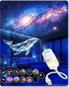 Exclusive Edition 2-in-1 Galaxy Starry Sky Night Light Projector Plug and Play Hd 5D — Star Ocean Holographic Night Light Projector 360°Adjustable Mini Projector for Ceiling Bedroom Car Decor Gift (13 Films) — Perfect Gift Idea - view 1