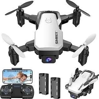 Exclusive Edition SIMREX Mini Drone with 720P Camera for Kids & Beginners · Foldable RC Quadcopter, Optical Flow Positioning, Altitude Hold, 3D Flip, 2 Batteries 20Min Flight, Safe & Easy Indoor Outdoor Flying Toy Gift (White) — Premium 2026 Model
